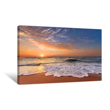 Image of Sunrise In The Morning, Sunrise With Clouds Canvas Print