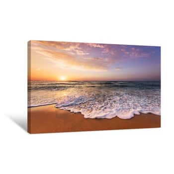 Image of Beautiful Tropical Sunrise On The Beach Canvas Print