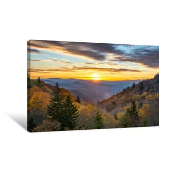 Image of Scenic Sunrise, Great Smoky Mountains, Tennessee Canvas Print