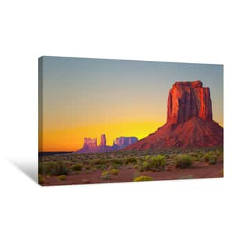 Image of Monument Valley, USA Colorful Desert Sunrise Canvas Print