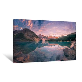 Image of The Sunrise Hour At Banff Canvas Print