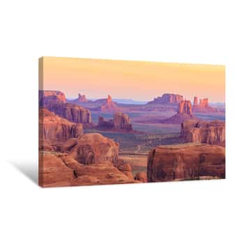 Image of Sunrise In Hunts Mesa In Monument Valley, Arizona, USA Canvas Print