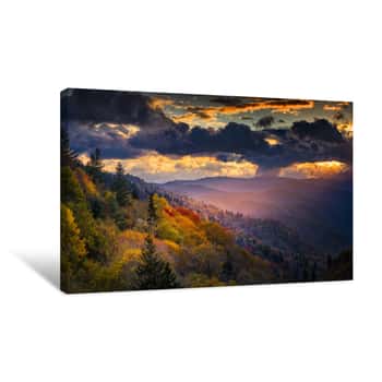 Image of Dawn At Oconaluftee Overlook Canvas Print
