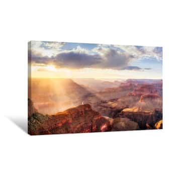 Image of Grand Canyon Sunset From Hopi Point During Summer Monsoon Canvas Print