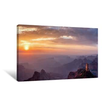 Image of Sunrise At Point Imperial, North Rim Grand Canyon National Park Canvas Print