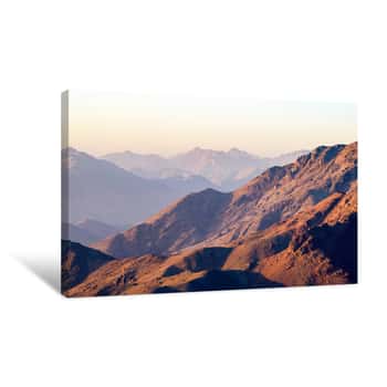 Image of View From The Mountain Of Moses, A Beautiful Sunrise In The Mountains Of Egypt Canvas Print