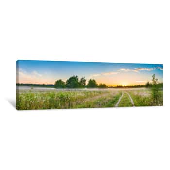 Image of Amazing Panorama Summer Landscape With Sunrise Canvas Print