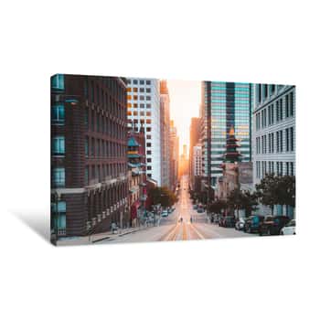 Image of Downtown San Francisco With California Street At Sunrise, San Francisco, California, USA Canvas Print
