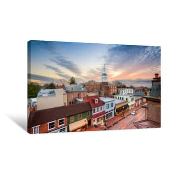 Image of Annapolis, Maryland, USA Town Skyline Canvas Print
