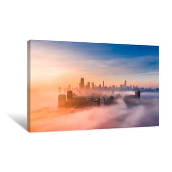 Image of Chicago Foggy Sunrise Canvas Print