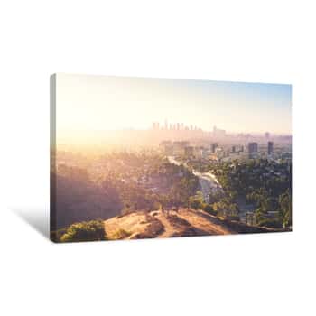 Image of Los Angeles At Foggy Sunrise Canvas Print
