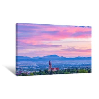 Image of Beautiful Sunrise Lookin Over The Helena Valley And The Catherdral Canvas Print