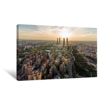 Image of Aerial View Of Madrid At Sunrise Canvas Print