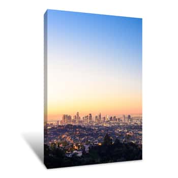 Image of Downtown Los Angeles Skyline At Sunrise Canvas Print