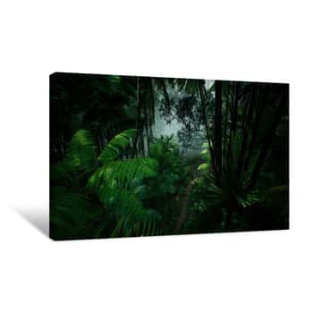 Image of Timelapse View Over A Beautiful Lush Green Jungle  3D Rendering Canvas Print