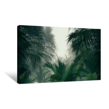 Image of 3D Illustration Background For Advertising And Wallpaper In Jungle Scene  3D Rendering In Decorative Concept Canvas Print