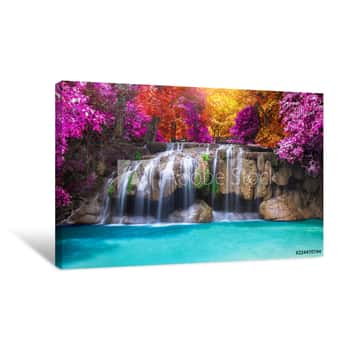Image of Deep Rain Forest Jungle Waterfall Canvas Print