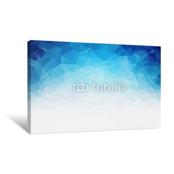 Image of Grained Geometric Blue Ice Texture Background Canvas Print