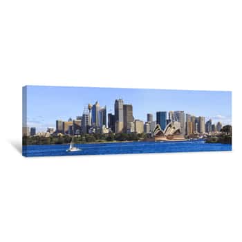 Image of Sydney CBD Day From Boat Panorama Canvas Print