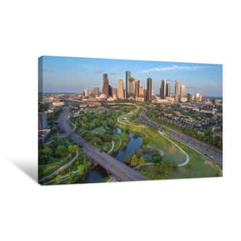 Image of Houston Skyline During Late Afternoon Looking East Canvas Print