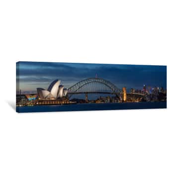 Image of Sydney Harbour At Dusk, Sydney NSW, Australia Canvas Print