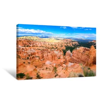 Image of Panoramic Views To Bryce Canyon Hoodoos, Utah Canvas Print