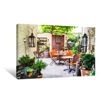 Image of Summer Cafe Terrace Canvas Print