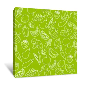Image of Background Fruits And Vegetables Canvas Print