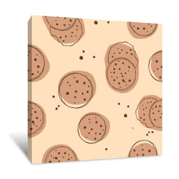 Image of Simple Cute Cookie Flat Seamless Pattern Canvas Print
