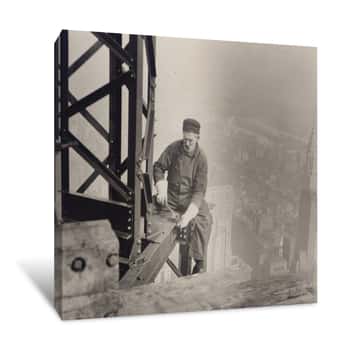 Image of Empire State Building Under Construction Canvas Print