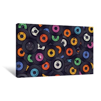 Image of Vinyl Records Music Background Canvas Print