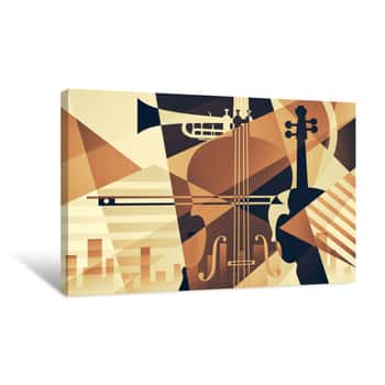 Image of Colorful Music Background  Canvas Print