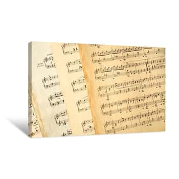 Image of Genuine Old Music Sheets From The Early 20th Centu Canvas Print