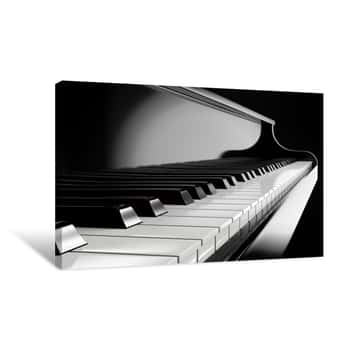 Image of Piano Keys On Black Piano Canvas Print