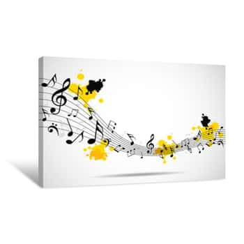 Image of Abstract Musical Background With Notes Canvas Print