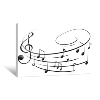 Image of The Musical Notes With The G-clef Canvas Print
