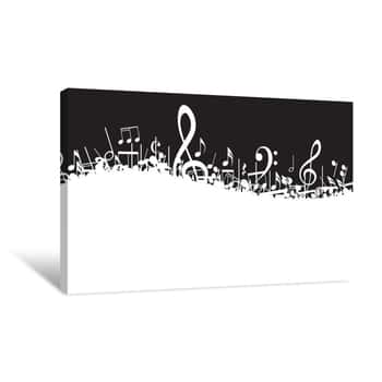 Image of Musical Notes Border Canvas Print