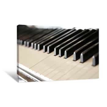 Image of Close Up Shot Of Piano Keys Canvas Print