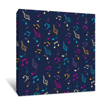 Image of Bright Musical Seamless Pattern Canvas Print