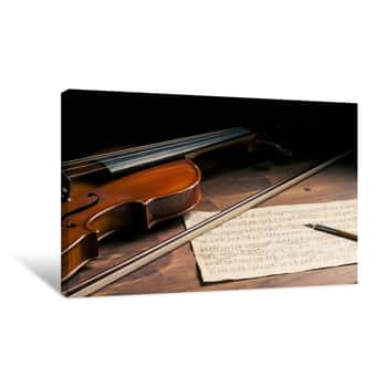 Image of Sheet Music And Violin Canvas Print