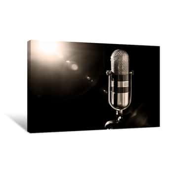 Image of Old Microphone Canvas Print