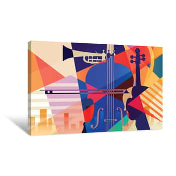 Image of Colorful Music Background  Canvas Print
