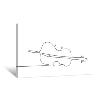 Image of Continuous Line Drawing Of A Classical Musical Instrument  Canvas Print