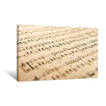 Image of Old Yellowed Aged Music Score Canvas Print