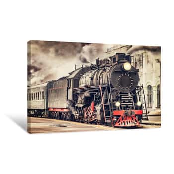 Image of Retro Steam Train  Canvas Print