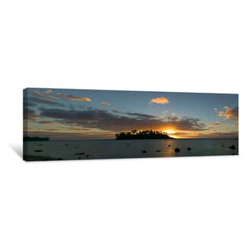 Image of Sunset Behind an Island Canvas Print