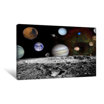 Image of Solar System Montage of Voyager Canvas Print