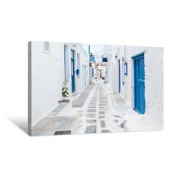 Image of Mykonos Streetview, Greece Canvas Print