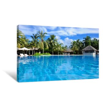 Image of Luxury Tropical Swimming Pool Canvas Print