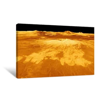 Image of Computer-Generated View of the Surface of Venus Canvas Print